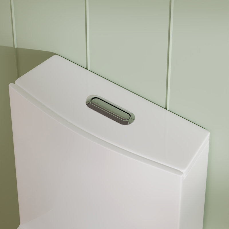 Ace 1.6 GPF Dual-Flush Toilet Modern Elongated One-Piece Toilet for Floor Mounted Glazed Surface (Seat Included), White, 10"