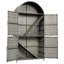 Grande armoire de rangement extérieure en osier arqué avec tablettes réglables et conception résistante aux intempéries, pour le jardin et la piscine-125988579
