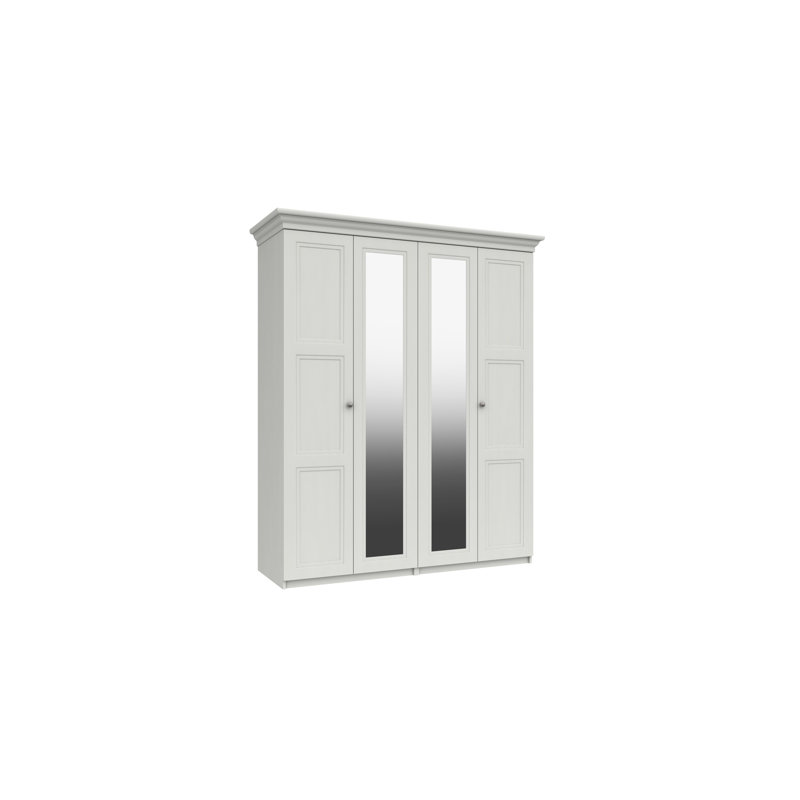Adnan 4 Door Manufactured Wood Wardrobe, White