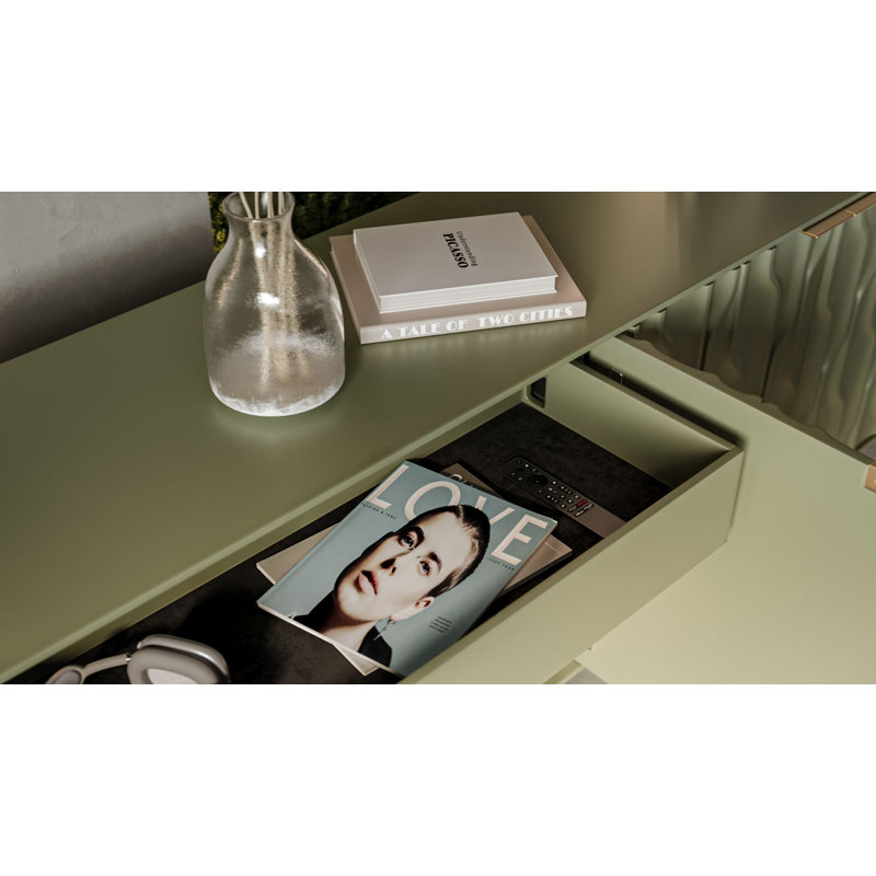 Mesa 79.5'' W Sideboard, Moss/Brushed Brass