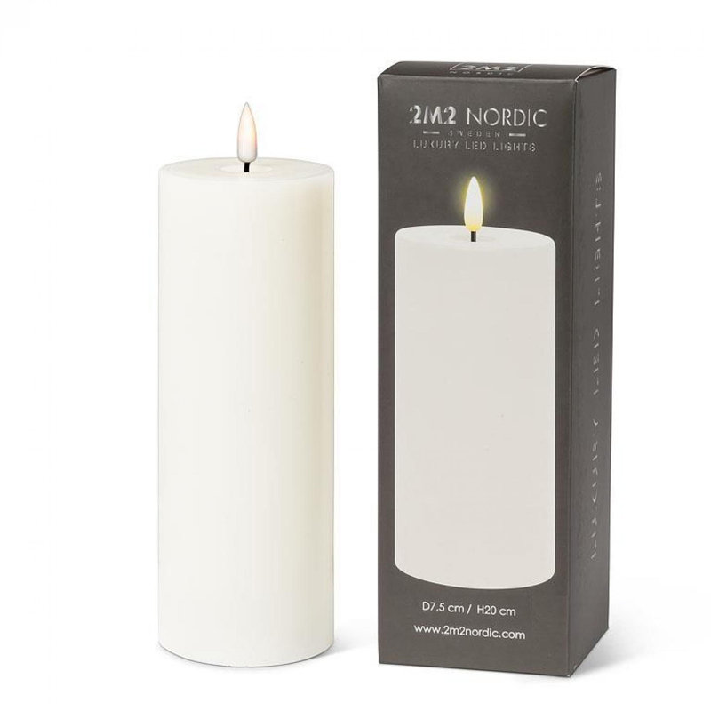 Bougie à DEL sans flamme, Sable, 8 po x 3 po sans flamme