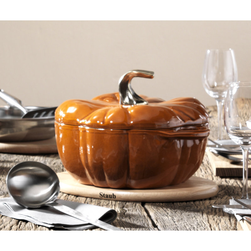 Cast Iron 3.65-qt Pumpkin Cocotte, Brunt Orange