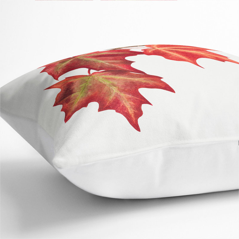 Autumn Leaves Vol.2 Scatter Cushion, White, 40cm H x 40cm W x 15cm D