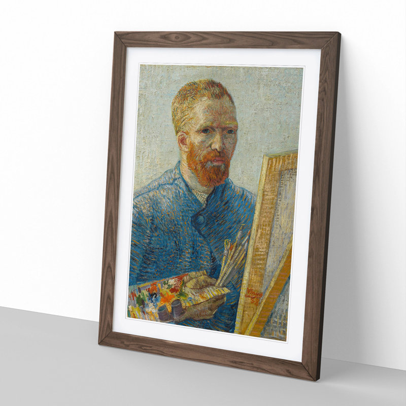 Self-Portrait Vol.6 by Vincent Van Gogh - Picture Frame Painting, Walnut Framed, 36cm H x 27cm W x 2cm D