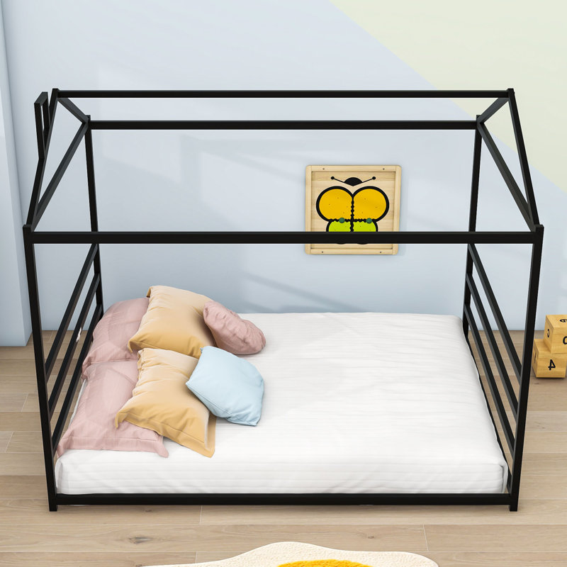 Caslin Metal Canopy Bed, Black