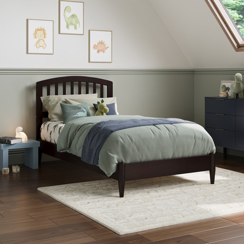 Lit plateforme en bois massif Audriel, Espresso, Simple