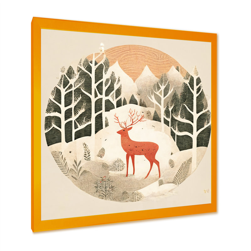 «Majestic Deer In The Winter Woods I», art animalier sur toile, H 36 po x l 36 po x P 1,5 po