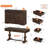 Rustic Modern Office Collection: 60-Inch Powered Desk With Matching 6-Drawer Farmhouse Dresser For A Coordinated Workspace-747152847