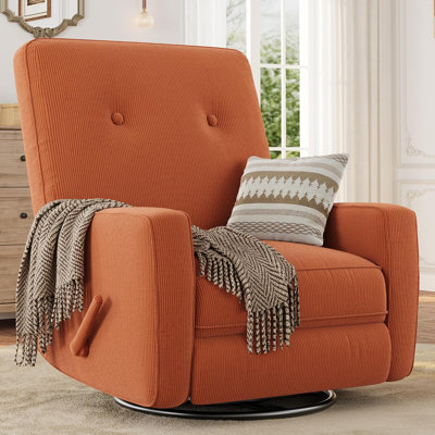Fauteuil inclinable et pivotant surdimensionné, fauteuil inclinable et oscillant à 360 ° pour adultes, fauteuil rembourré en lin pour le salon