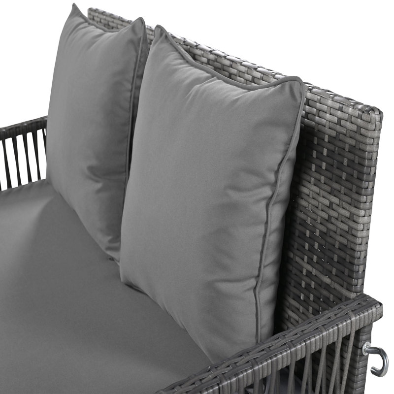 Delphi 2 Person Porch Swing, Dark Grey, Grey
