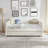 Full-Size Upholstered Daybed with Pull-Out Trundle, Boucle Fabric