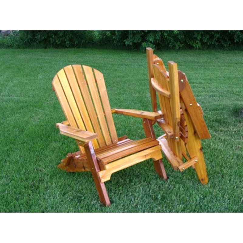 Cedar Folding Adirondack Chair, Amish-made, Light Brown