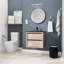 Meuble-lavabo 24 po avec lavabo en céramique noire et 2 tiroirs à fermeture en douceur
