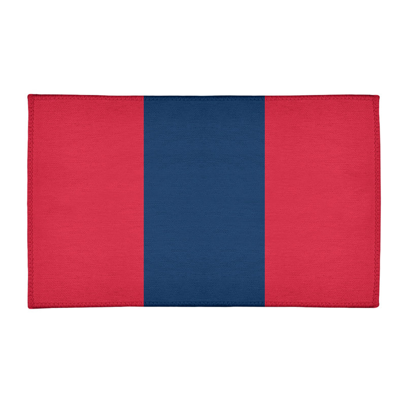 Tapis rayé rouge / bleu marine, Rectangle 4 pi x 6 pi