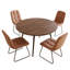 Ensemble de salle à manger de cuisine moderne 5 pièces, ensemble de table de salle à manger extensible de 43 po à 59 po avec chaises rembourrées H 32,8 po pour 4 personnes (1 table et 4 chaises)-118554294-118554291