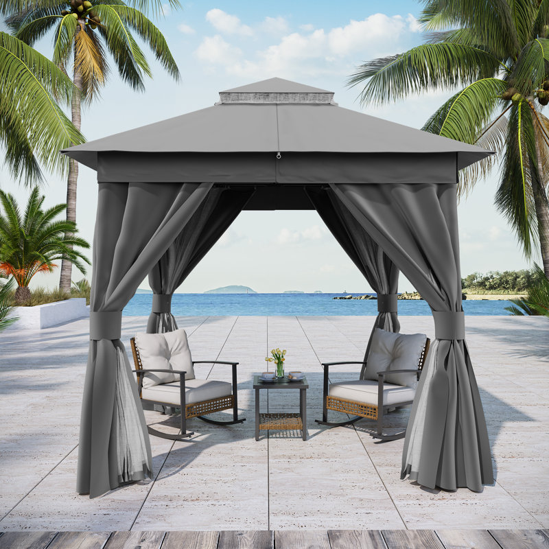 Steel Patio Gazebo, Gray