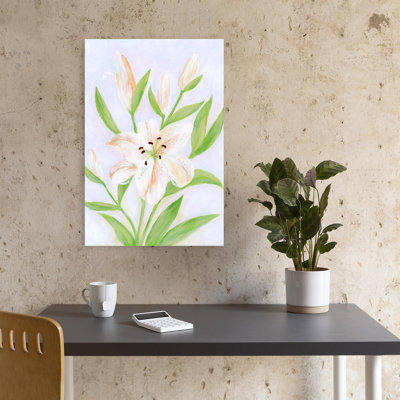Blooming White Lilies Delicate Abstract Lily Flower Nature Wall Art