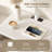 Curved Nightstand Set of 2 with Charging Station, LED Light, Open Shelf And Drawer, Modern Bedside Tables For Bedroom,White-129461386