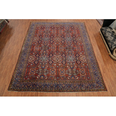 Pre-1900 Vegetable Dye Traditional Large Rug 13x16