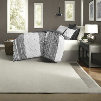 Farmhouse Comfort Bedding Sets, Cotton Material, Gray Botanical Style, Ideal For Home