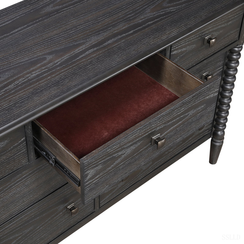 Commode à sept tiroirs avec miroir
