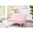 Pink Fabric Bed With Gold Metal Legs - Comfortable For Daily Relaxing In Small Spaces Convertible Futon Cover And Enhances Space Living Style Comfort-651555675
