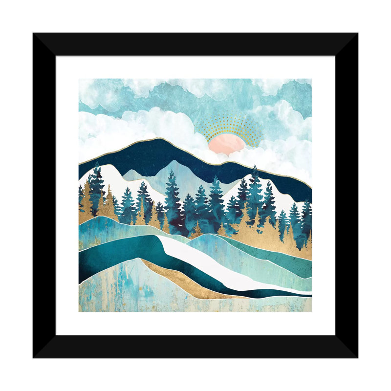 «Summer Forest», reproduction d'impression, Blanc, H 16 po x l 16 po x p 1 po, Papier encadré noir