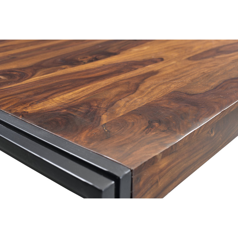 Table de salle à manger à tréteaux en bois massif Almodovar de Loon Peak, Bois de sheesham, H 30 po x L 71 po x l 35,5 po