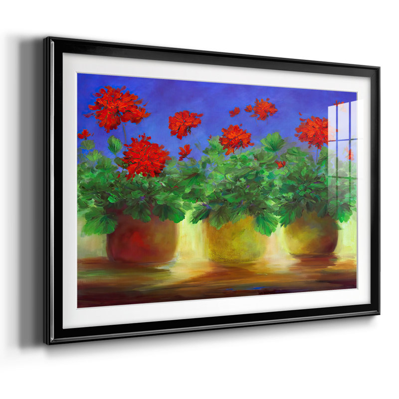 Geraniums II, reproduction d'art encadrée, Noir, H 30 po x l 44 po x P 1,5 po