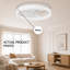 Ventilateur de plafond encastré blanc 20 po avec lumière, profil bas, application et télécommande, moteur à courant continu silencieux à 6 vitesses, DEL à intensité variable pour la chambre à coucher-295176452-290089828-295176451