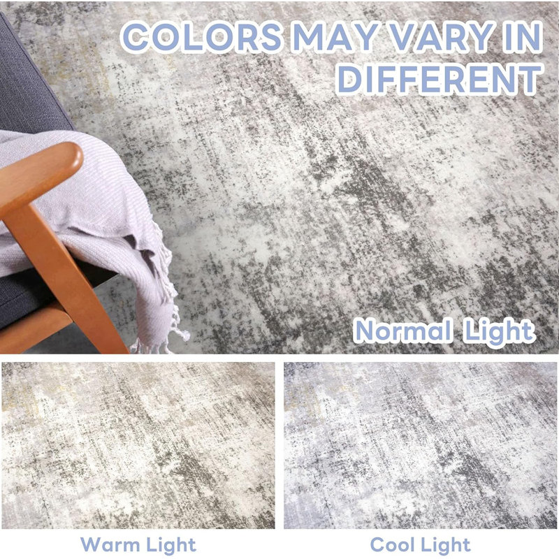 Washable Area Rugs Non Slip Bedroom Rug Living Room Rugs with Rubber Backing, Rectangle 9' x 12'