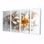 Golden Morning Flower - ensemble de 4 décorations murales florales modernes-1012113178
