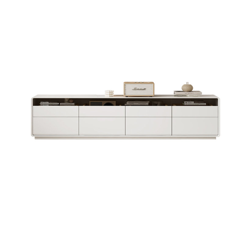 Meuble télé Modern, 86.61", Blanc