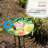 18"W Glass Bee Birdbath with Metal Stand