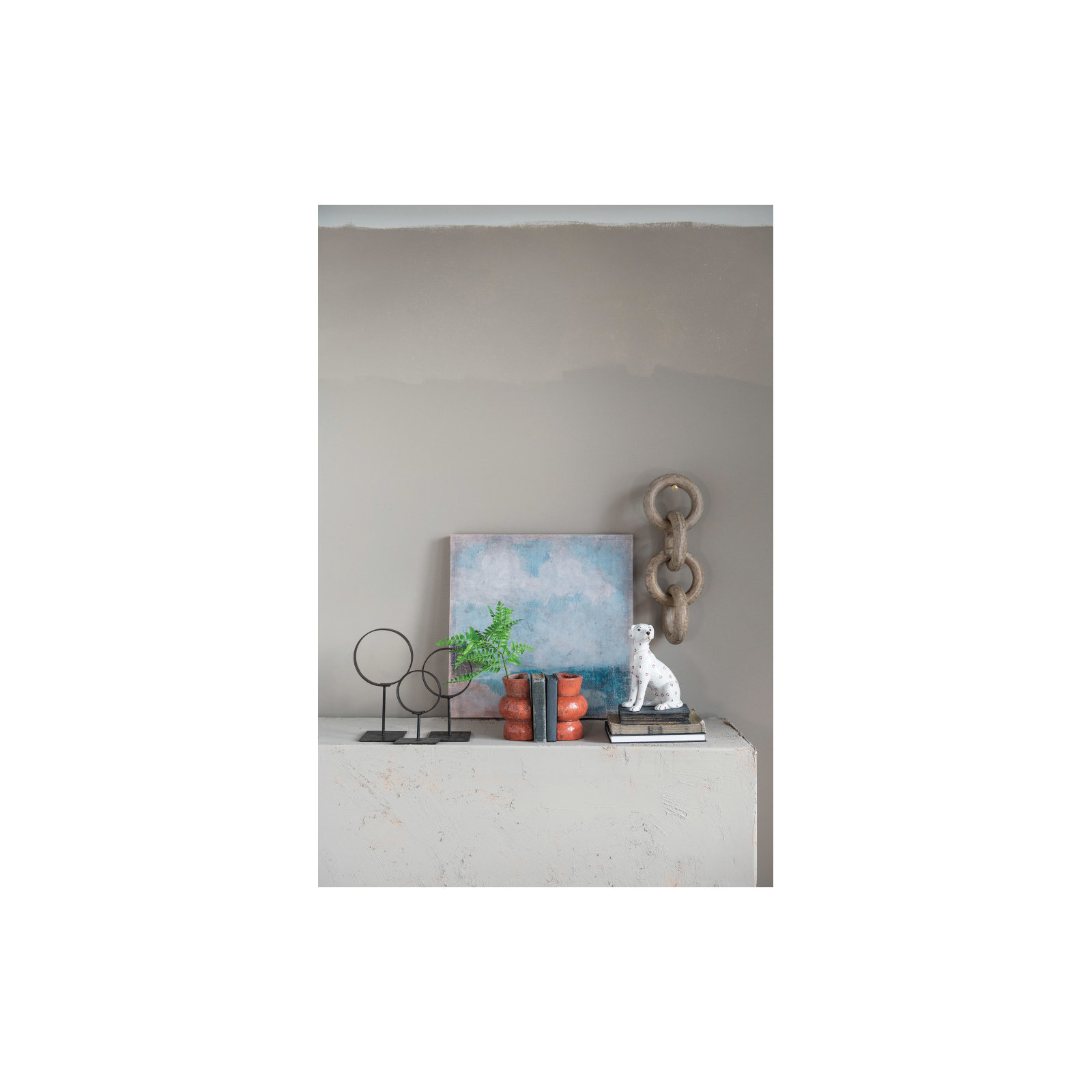 Mulroney Decorative Modern Found Metal Rings On Stands