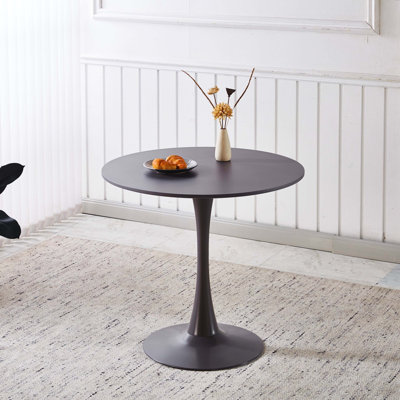 Table de salle à manger 31,5 pouces à plateau tulipe gris, table ronde Mid-Century pour 2 à 4 personnes