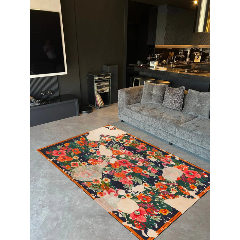 Tapis intérieur / extérieur en polypropylène tissé à la machine Shilyn, Rectangle 5 pi x 6 pi 7 po