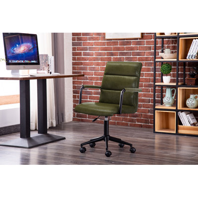 Chaise de bureau en similicuir avec base en acier Stephanie