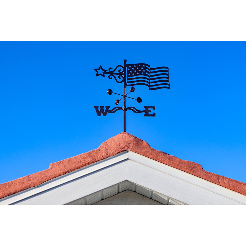 Flag 28'' H Patriotic Weathervane, Roof Mount
