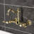 Kingston Brass Tudor Double-Handle 2-Hole Wall-Mount Bridge Kitchen Faucet-93676181