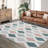 Boho Vintage Floral Area Rug - Machine Washable, Non-Slip, Mark Resistant - Large Soft Carpet for Living Room, Bedroom - Green Tone, 5x7ft-247986024-247986027