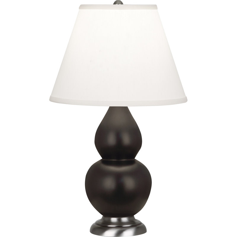Small Double Gourd Table Lamp, Antique Silver, Matte Ash
