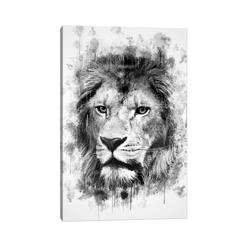 Lion Head 1 Piece Wrapped Canvas Painting, 66.04 cm H x 45.72 cm W