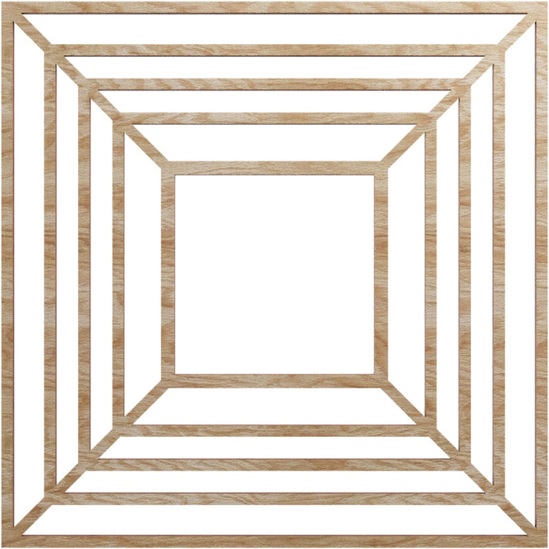 Médaillon de plafond en bois Raven, Cerise, H 28 po x l 28 po x P 0,25 po