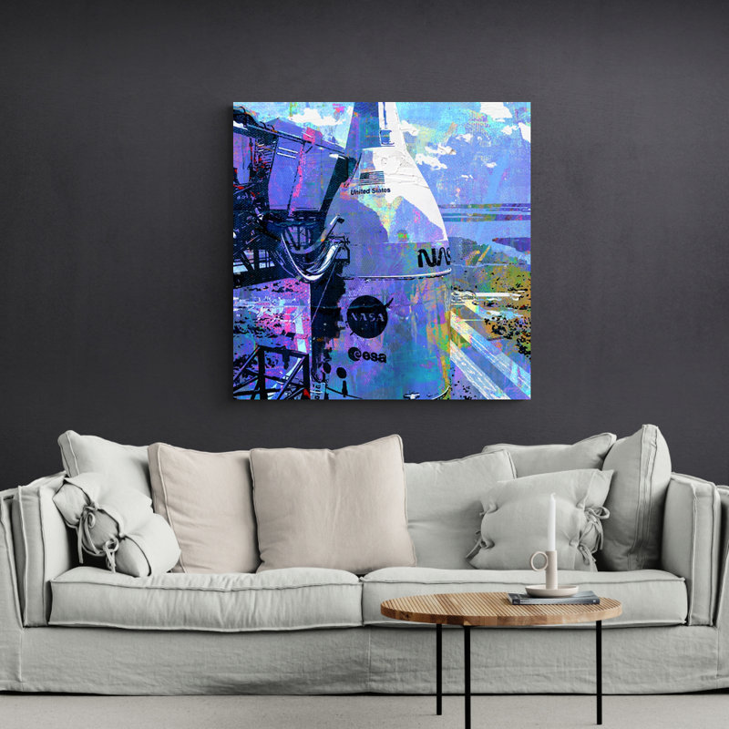 «Nasa Artemis Moon Rocket» par Stephen Chambers, impression sur toile tendue, L 15 po x H 15 po