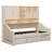 Twin Size Upholstered Daybed With LED Armrest Lights, Storage Shelves & Cabinets, Pull-Out Lift-Up Twin Trundle-2143578867