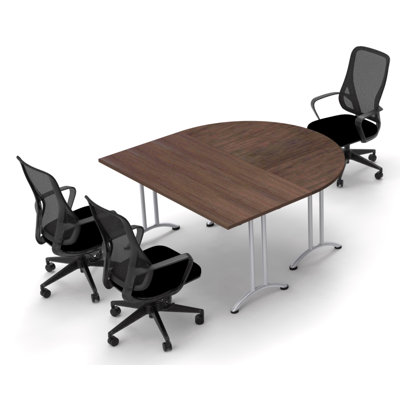 Hafer 3 Person Conference Meeting Tables with 3 Chairs Complete Set by Symple Stuff