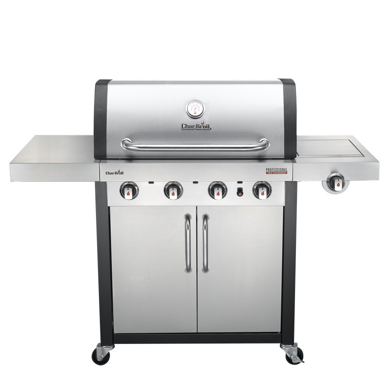 Char-Broil Professional Series - 4 Burner Gas Grill with Infrared and Side-Burner, Stainless