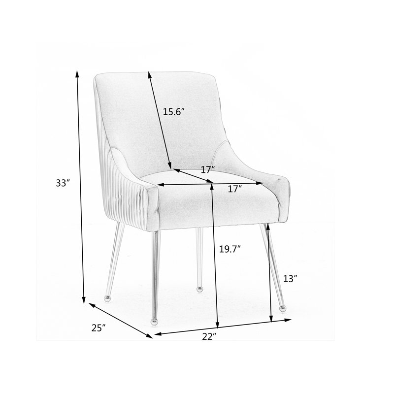 Baudel Velvet Side Chair, Blue