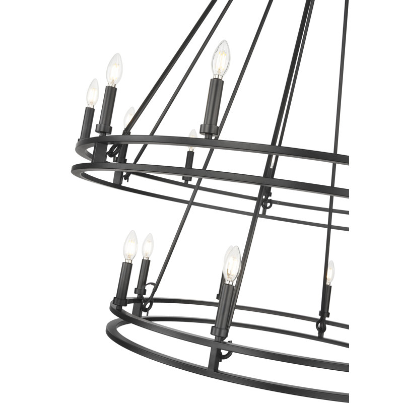 Lustre 20 lumières Geiser en noir mat